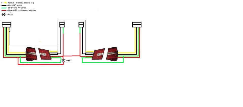Провода задних фонарей фонарей схема подключения