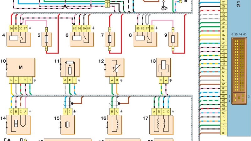 Ваз 21114 схема электрическая