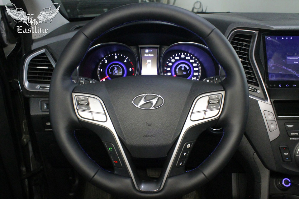 Hyundai Santa Fe — установка обогрева руля. Перетяжка руля в ...