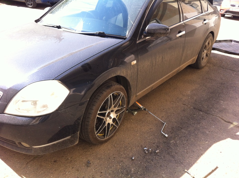 Примерка дисков R18 ALCASTA — Nissan Teana (J31), 2,3 л, 2004 года ...