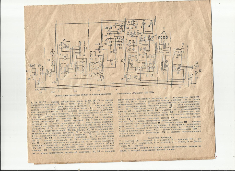 Предохранители москвич 412 схема
