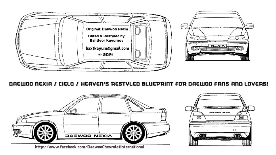 Чертеж daewoo nexia