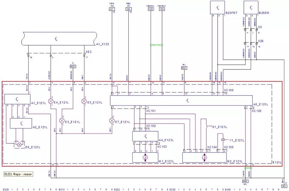 Блок ксенонов схема