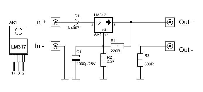 Диммер на lm317 схема