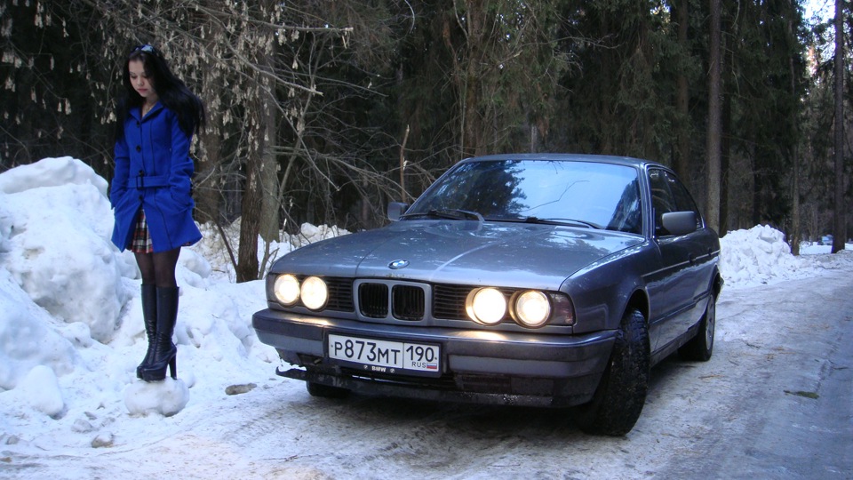 BMW e34 зима