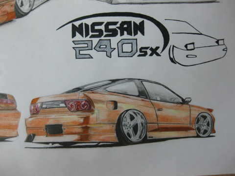 Нарисовать nissan 180sx