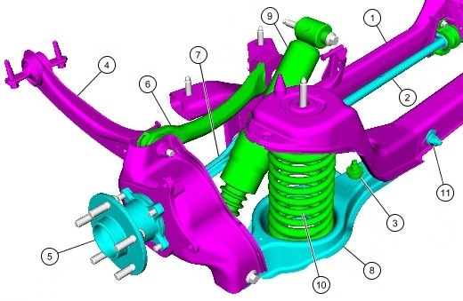 Схема задней подвески форд фокус 2 дорестайлинг