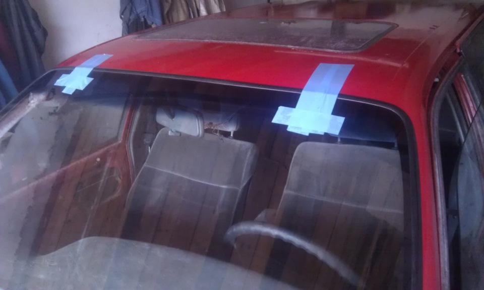 установка лобового стекла — Opel Omega A, 2 л, 1989 года | визит на ...