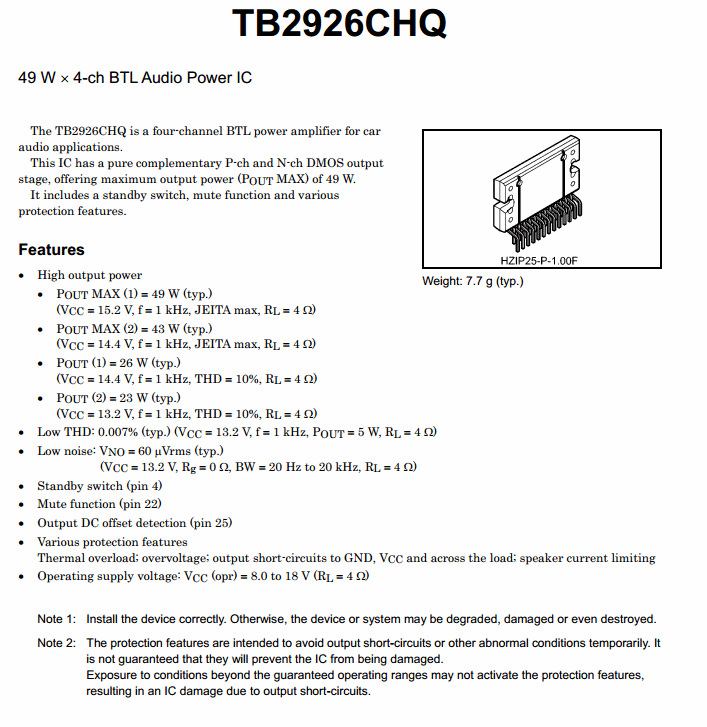 Tb2904hq схема подключения