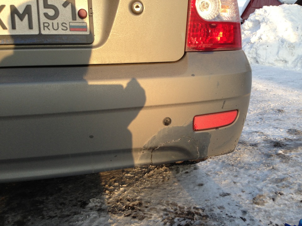 Ремонт заднего бампера) — Lada Приора хэтчбек, 1,6 л, 2009 года ...