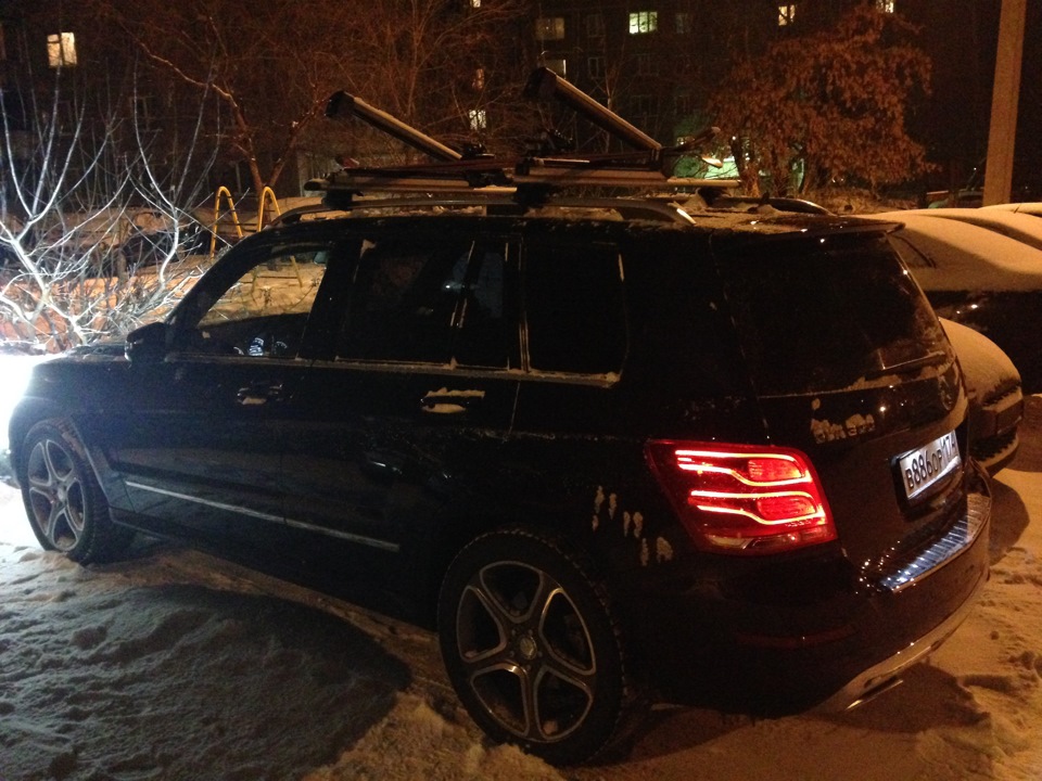 Баганик на крышу для горных лыж. — Mercedes-Benz GLK-Class (X204), 3,5 ...