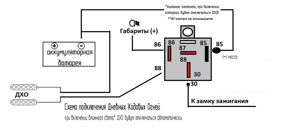 Реле включения дхо схема