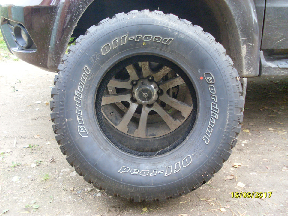 Резина Cordiant Off-road, 265х70хR16 — УАЗ Patriot, 2,7 л, 2017 года ...