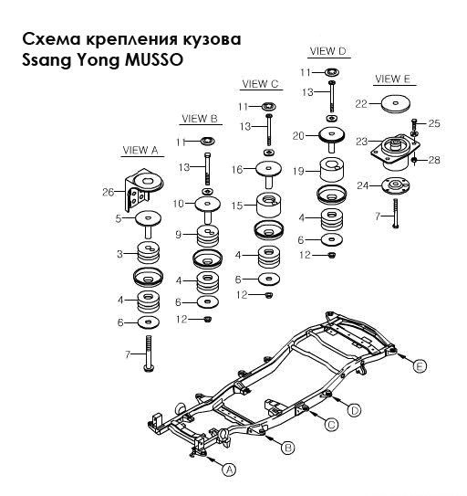 Тагаз тагер передняя подвеска схема