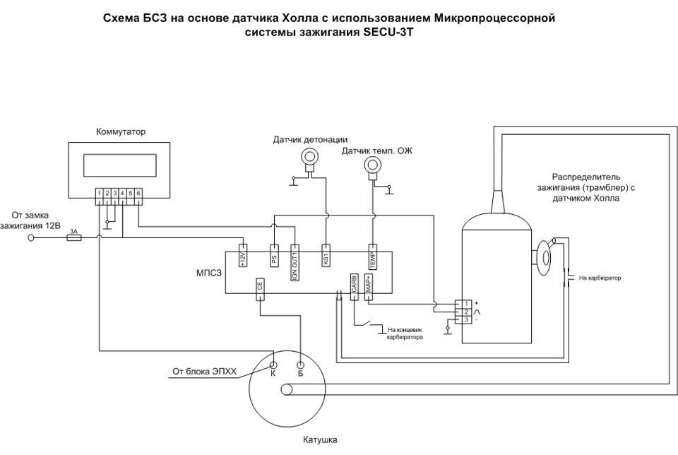 Схема двухконтурного зажигания на змз 402