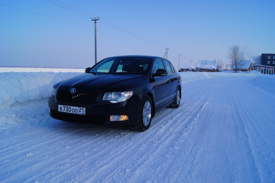 Skoda Superb Winter Forest