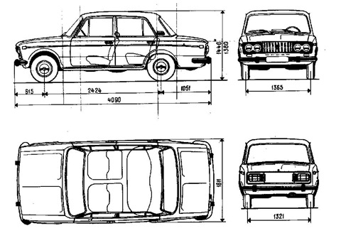 Лада 2107 чертеж