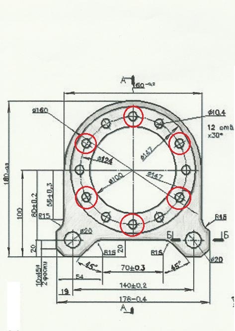 Чертеж фланца газ 66