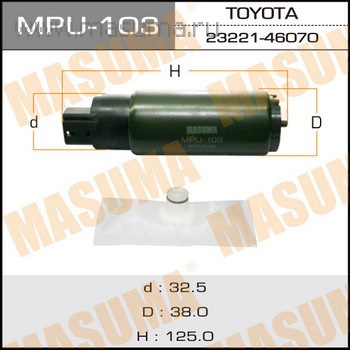MPU103 Насос топливный Masuma 150L/h, 3kg/cm2, сетка MPU-002, carbon ...