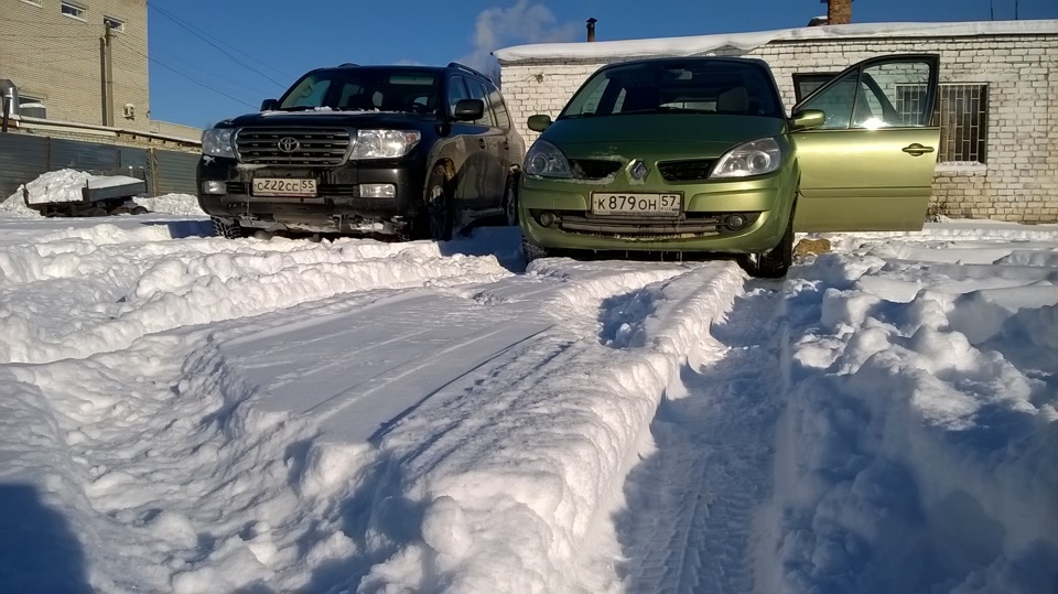 Проходимость по снегу. — Renault Scenic II, 1,6 л, 2009 года ...