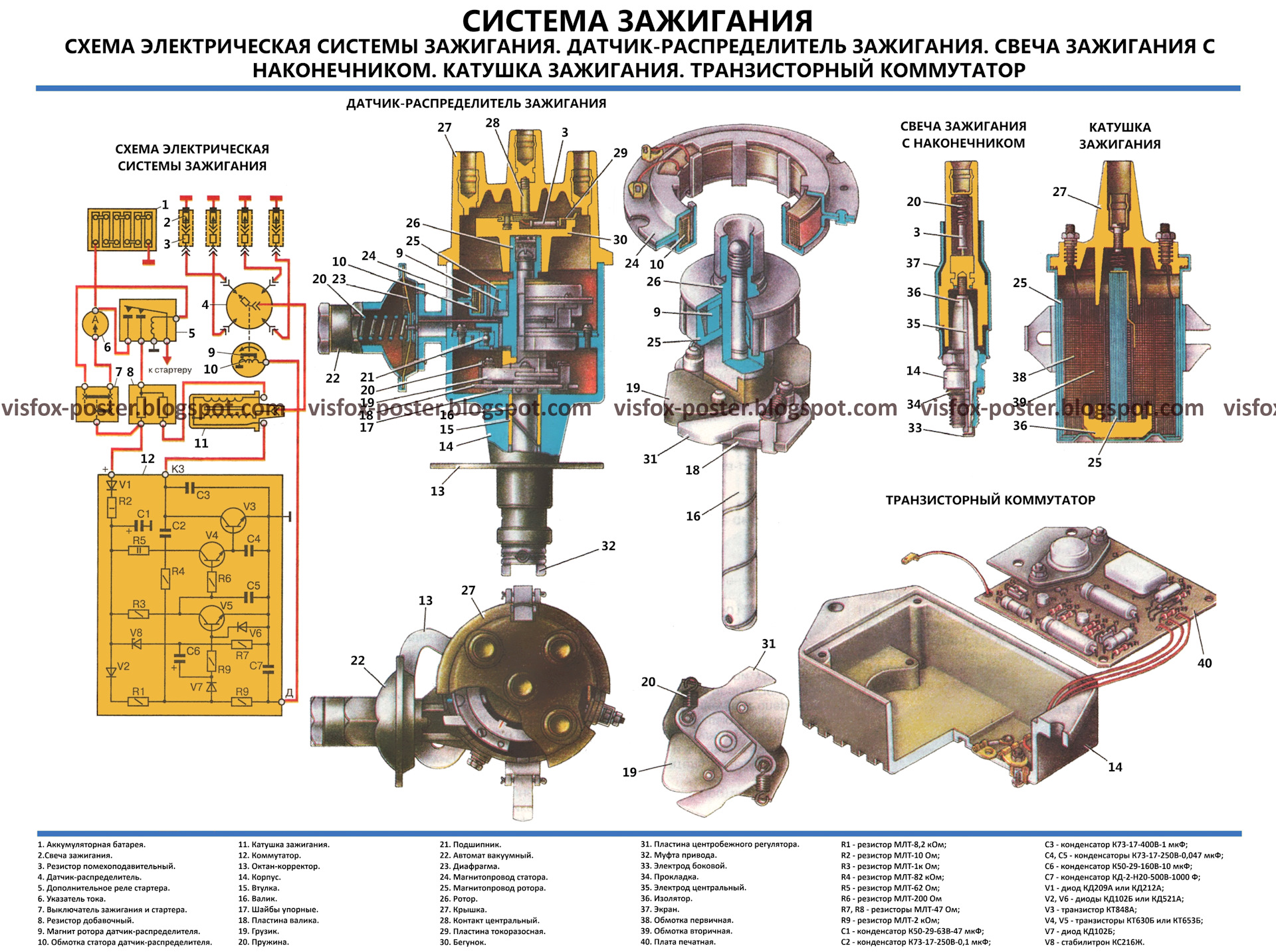 Схема зажигания газ 24