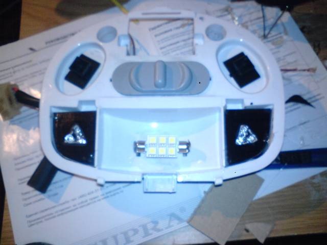 Диодизация. Плафон — Lada Калина седан, 1,6 л, 2005 года | своими ...