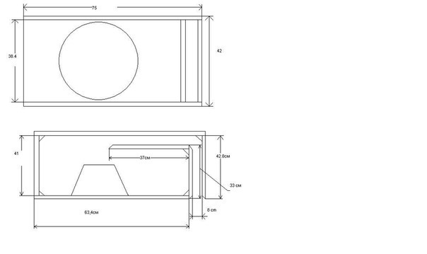 Короб для сабвуфера 500 ватт