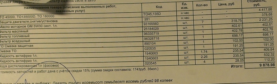 ТО-3 в Дженсер-Азарово (г. Калуга) — Chevrolet Epica, 2 л, 2012 года ...