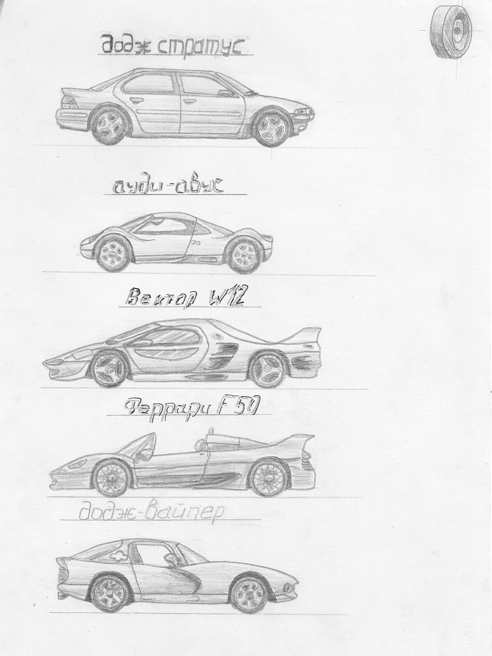 Рисунки автомобилей карандашом для начинающих