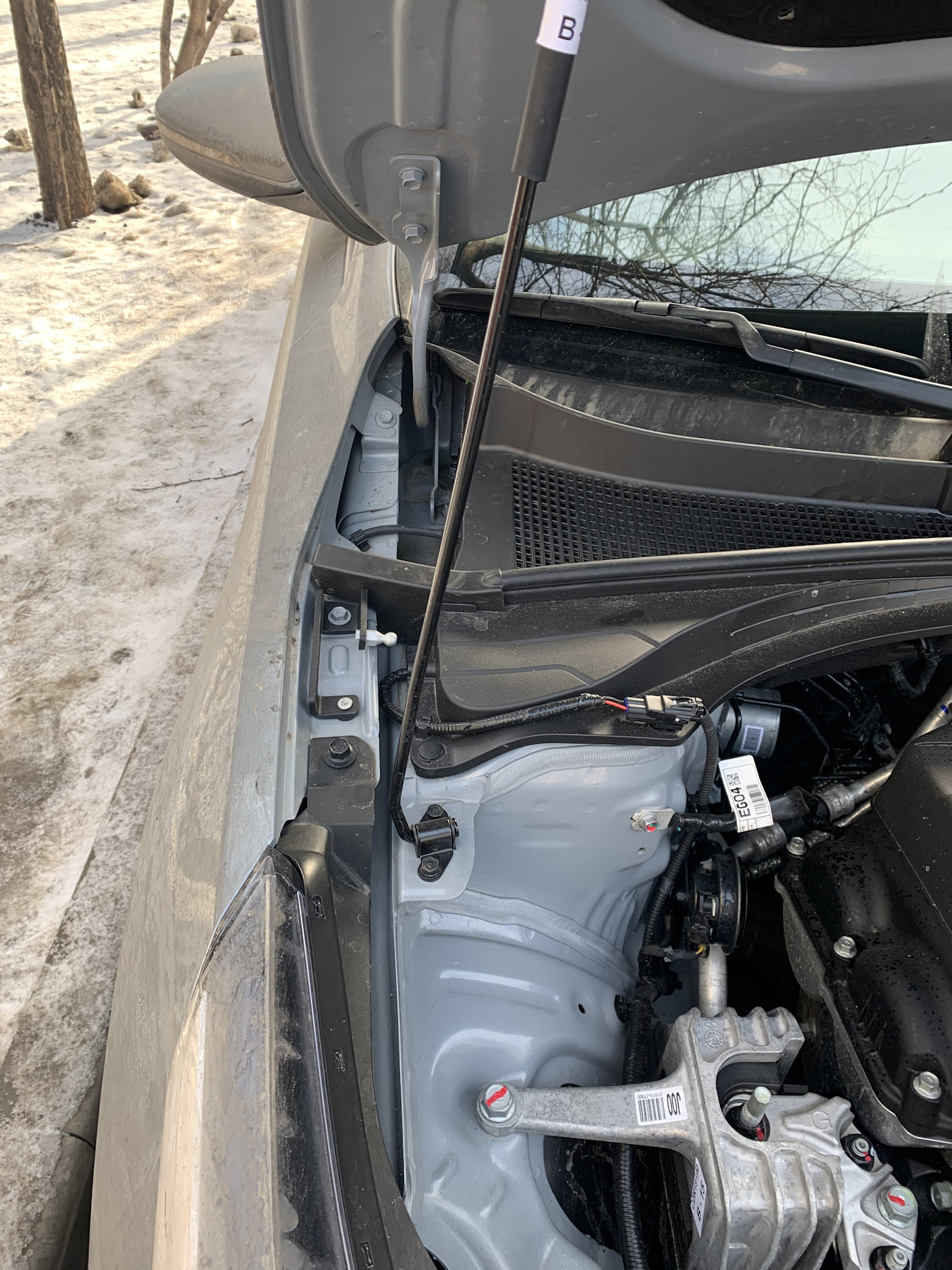 Как снять стойку капота Установка газовых упоров капота - KIA Ceed SW (3G), 1,6 л, 2019 года запчасти DR