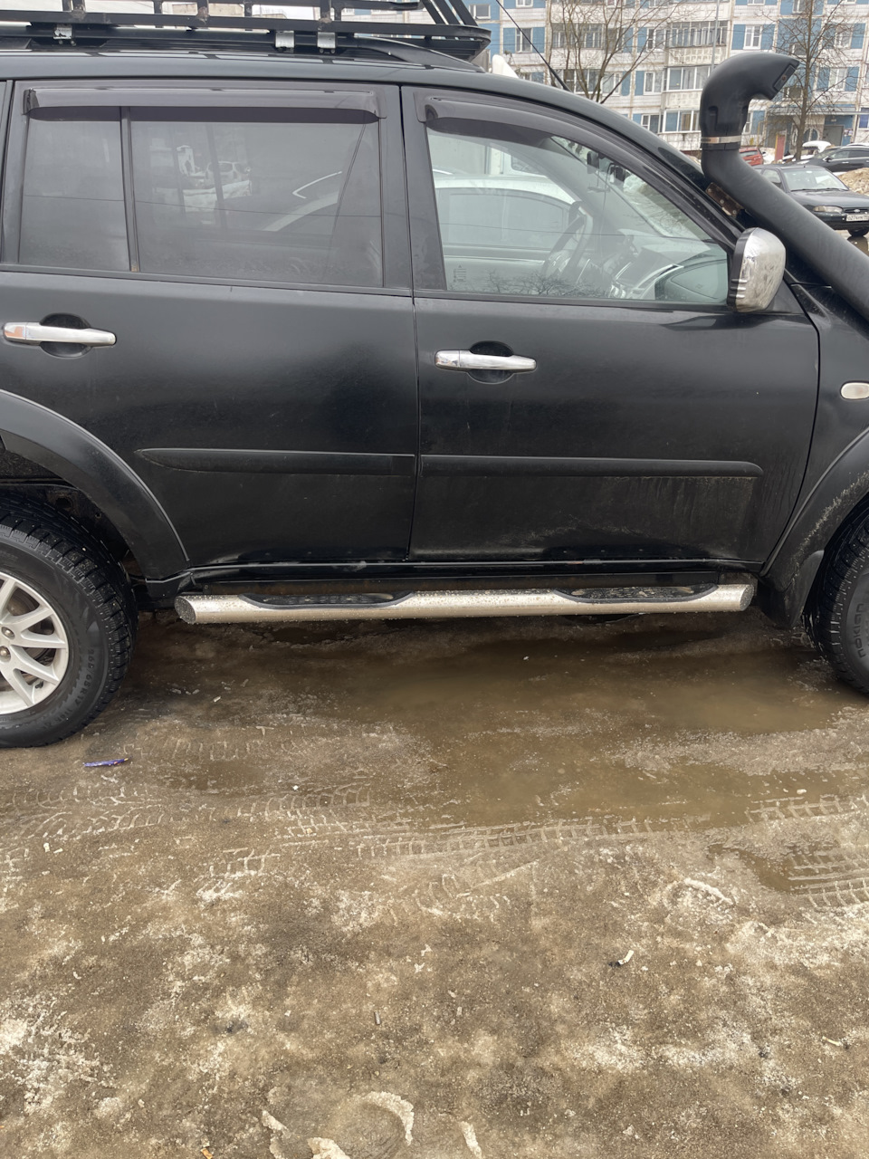 Подножки из нержавейки — Mitsubishi Pajero Sport (2G), 2,5 л, 2012 года ...