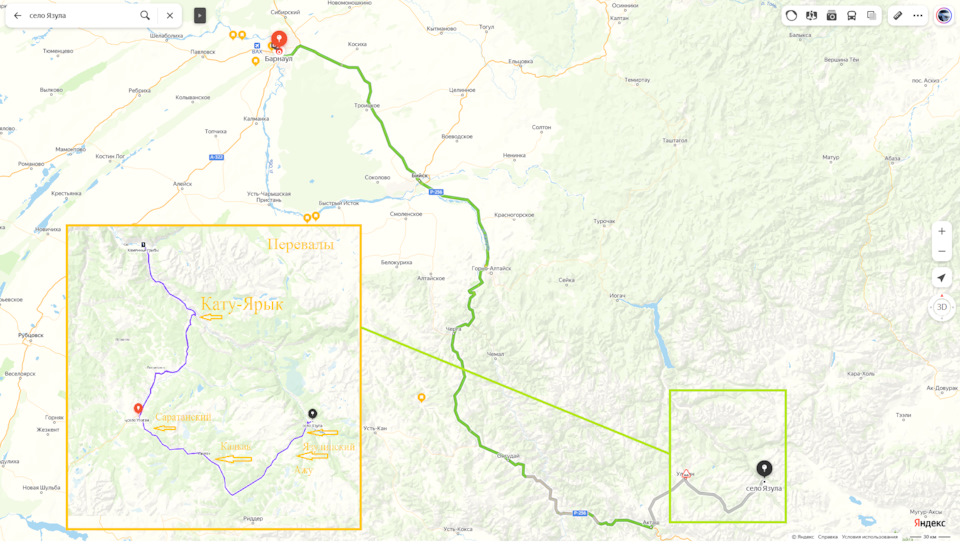 Карта перевалов по дороге. — Subaru Impreza (GD/GG)