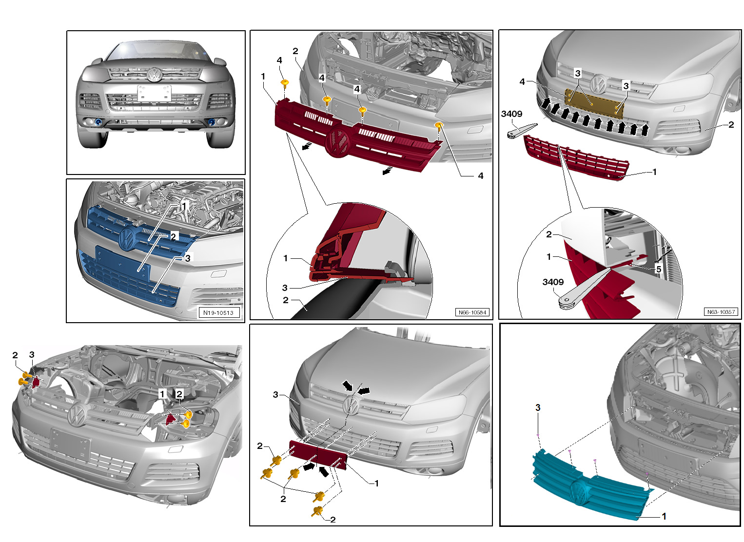 Замена решетки в бампере Touareg NF 2013 - Volkswagen Touareg (2G), 3,6 л, 2013 