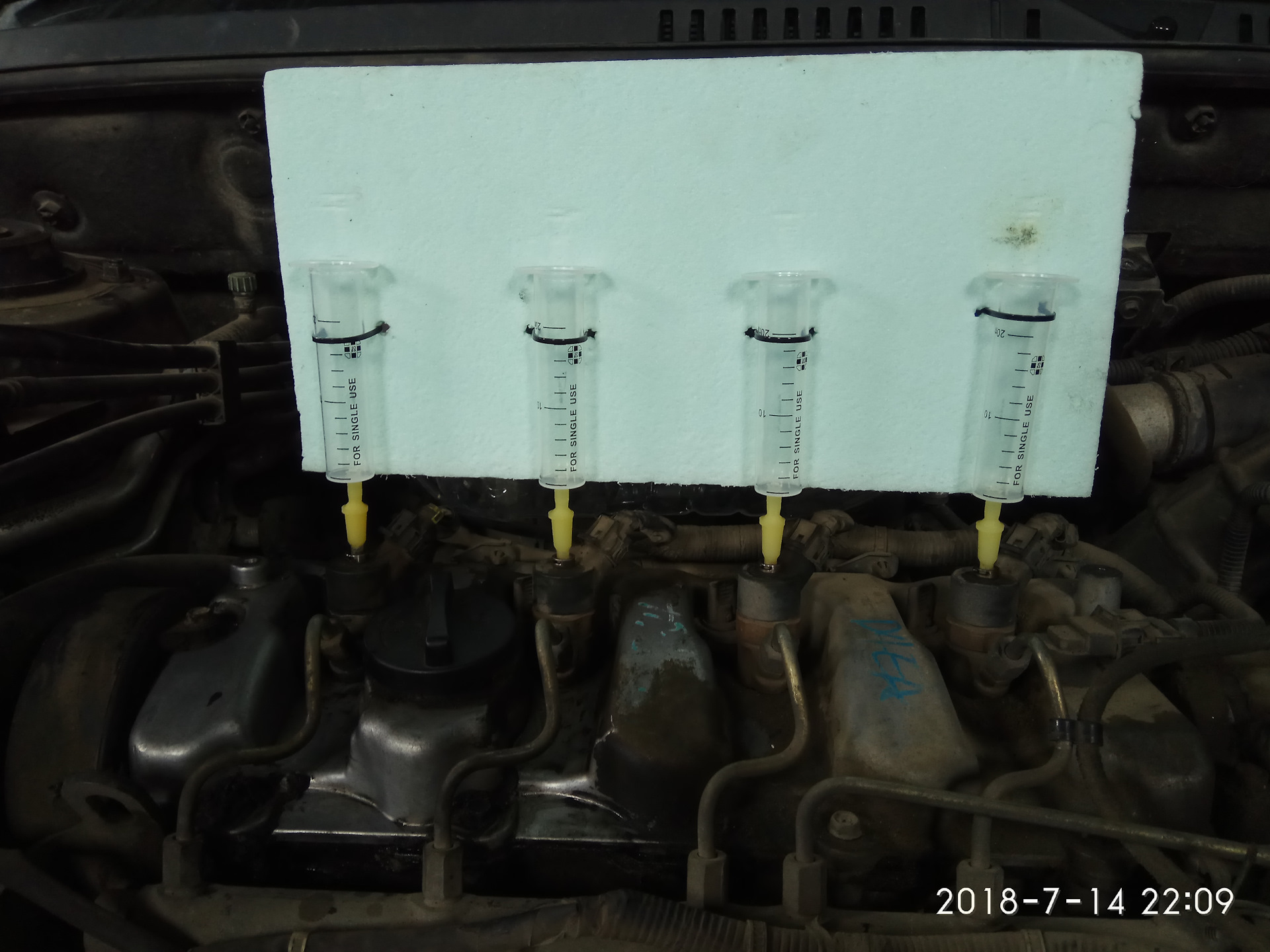 Тест-проверка форсунок Hyundai Santa Fe 2006 г. 2.0 CRDi D4EA Дизель ...