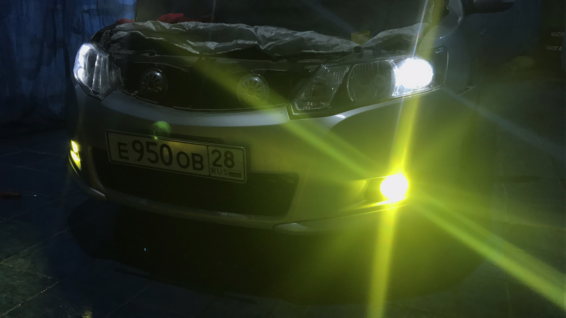 Жёёёёлтые Led лампы в туманки — Toyota Allion (T260), 1,8 л, 2009 года ...