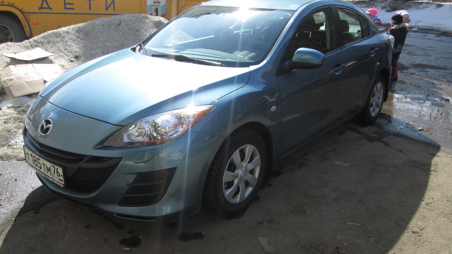 Mazda 3 (2G) BL 1.6 бензиновый 2011 | Серо-голубой металлик на DRIVE2