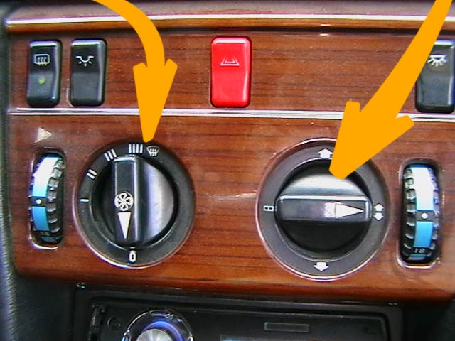 сдёргиваем крутилки на себя причём сдёргивать только в том положении как на картинке=) — Mercedes-Benz E-Class (W124)