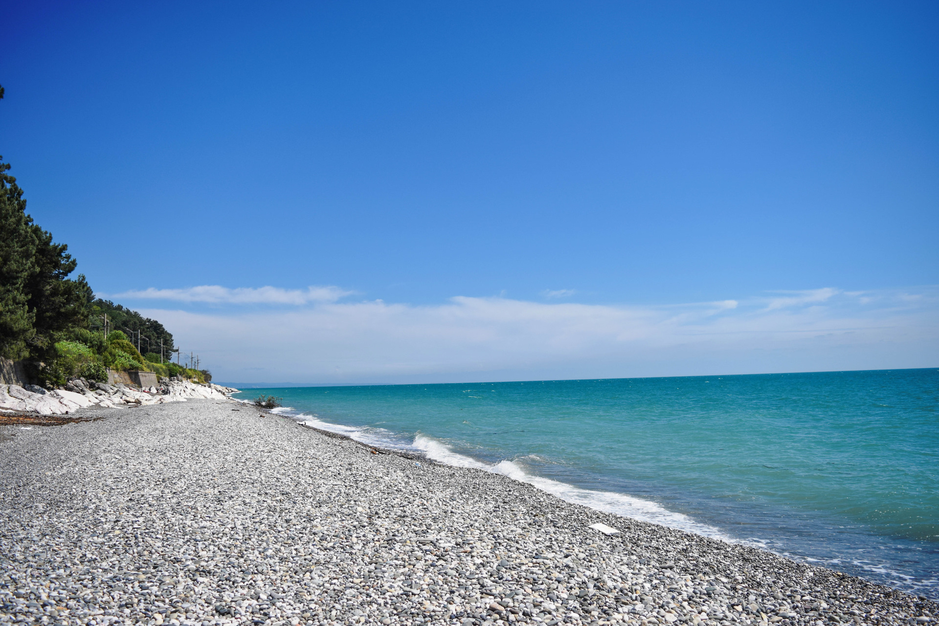Лазурный берег Абхазия Гагра пляж