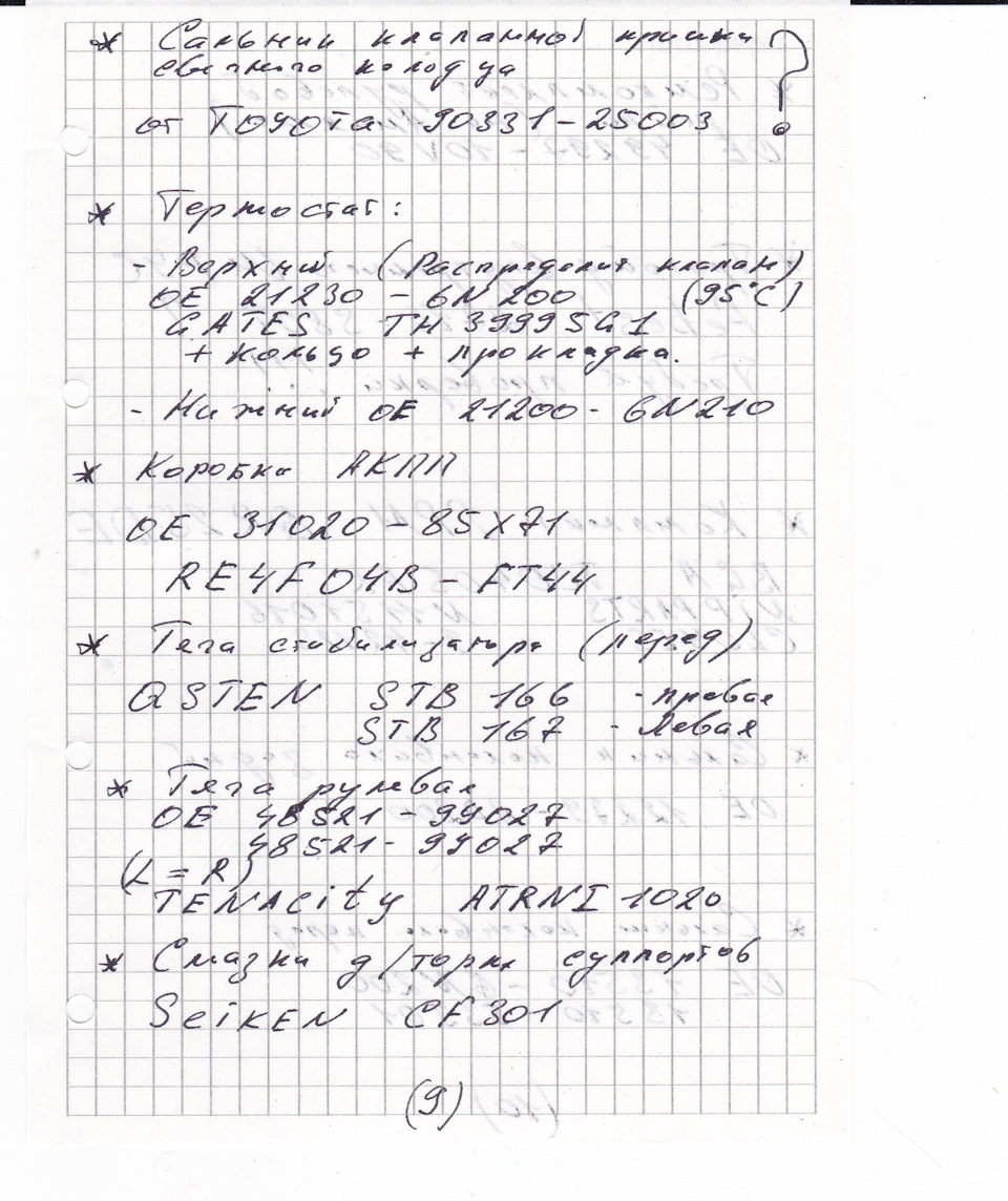 Фото в бортжурнале Nissan Presage (2G). Запчасти на фото: ATRNI1020