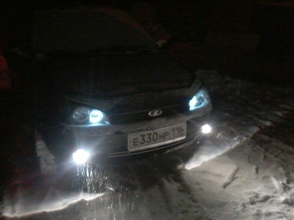 ангельские глазки и линзы в ПТФ — Lada Калина хэтчбек, 1,5 л, 2007 года ...