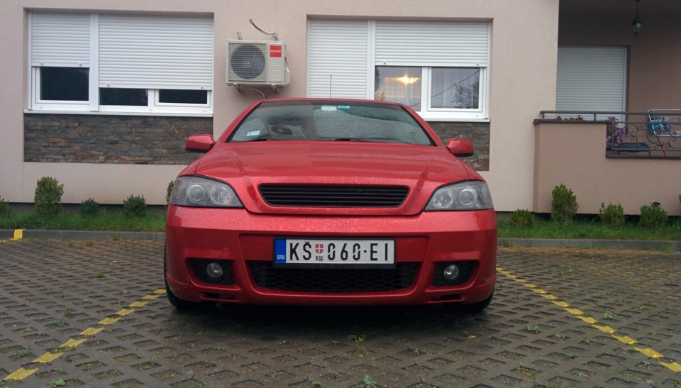 Aanvankelijk manager Binnenwaarts Repainted to Flame Red color + OPC bumper — Opel Astra Coupe Bertone, 3.2  liter, 2002 year on DRIVE2
