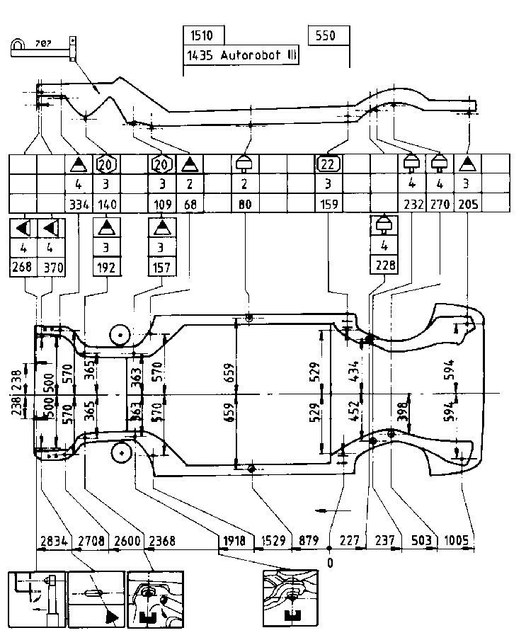 Контрольные кузовные размеры Audi 80 прицеп №3 — Audi 80 B4 2 8 л