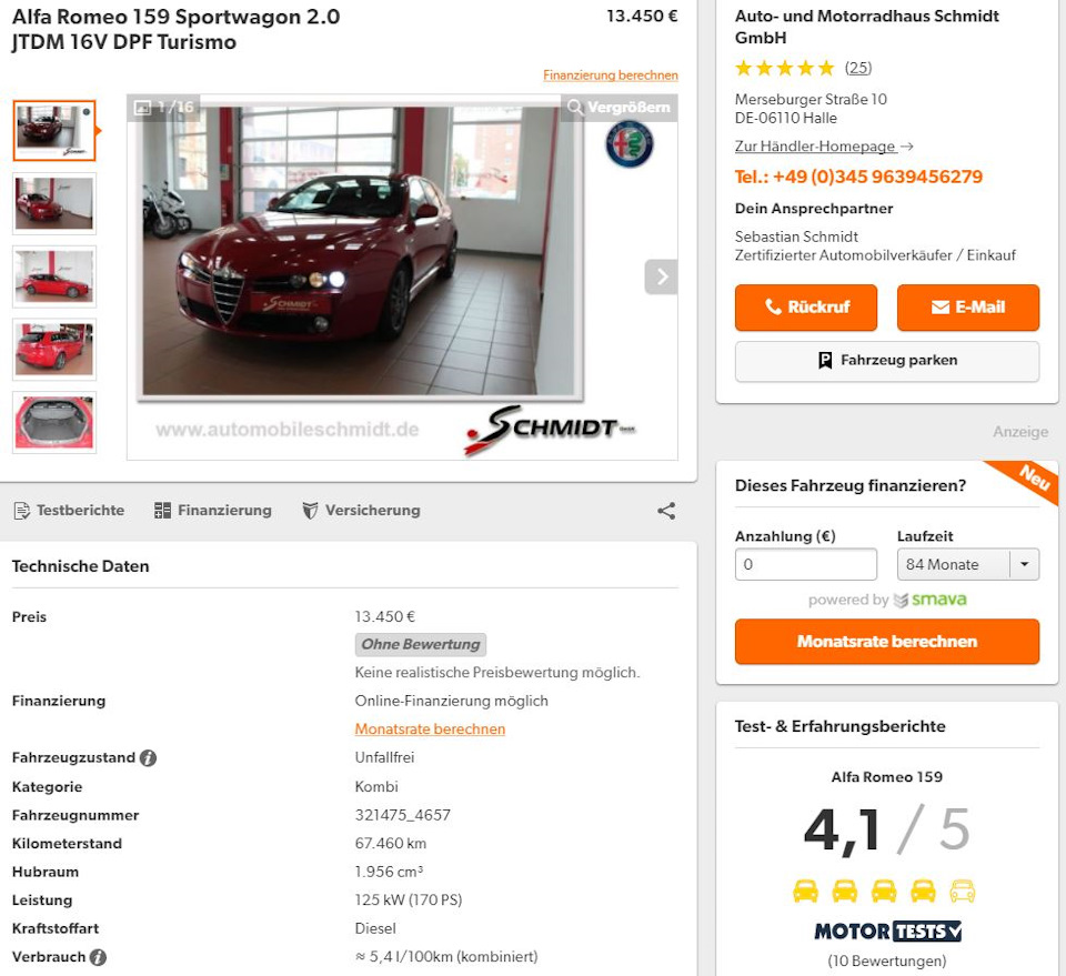 Покупка и пригон авто из Германии — Alfa Romeo 159 Sportwagon, 2 л, 2011  года | другое | DRIVE2