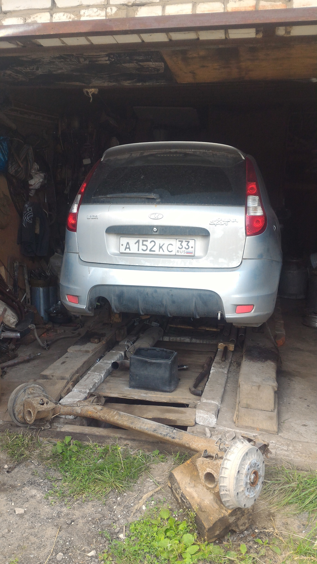 Замена задней балки + развальные пластины — Lada Калина Спорт (1G), 1,4 ...