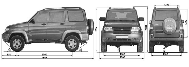 Схема салона уаз патриот