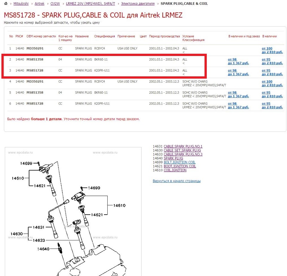 Проблема с искрой решена — Mitsubishi Airtrek, 2 л, 2002 года | своими ...