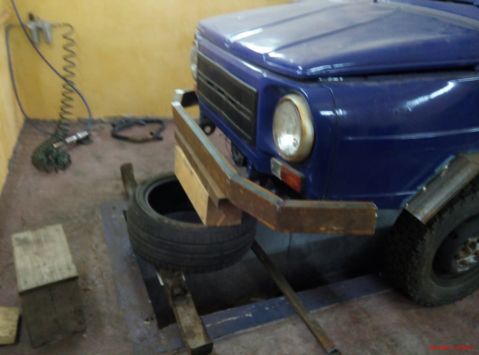 Передний бампер+кенгурятник — ЛуАЗ 969, 1,6 л, 1986 года | своими ...