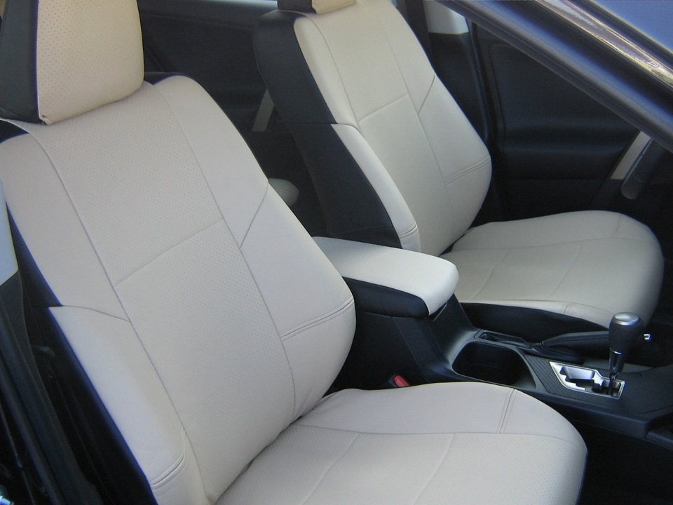 Чехлы из экокожи — Toyota RAV4 (IV), 2 л, 2014 года | аксессуары | DRIVE2