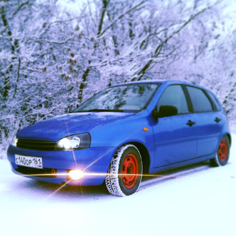Вот и выпал первый настоящий снег — Lada Калина хэтчбек, 1,6 л, 2007 ...
