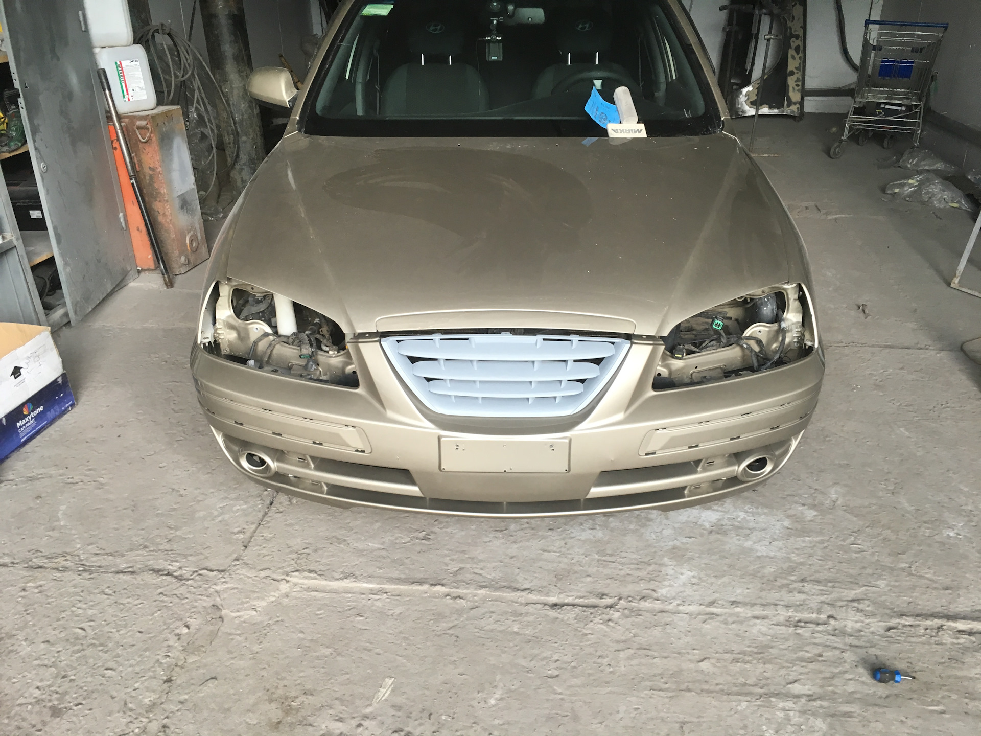 Передел решетки радиатора . — Hyundai Elantra (3G), 2 л, 2005 года ...